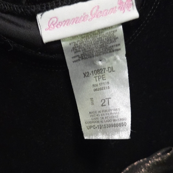 Bonnie Jean Black and Gold Formal Dress with Bow - Picture 5 of 6